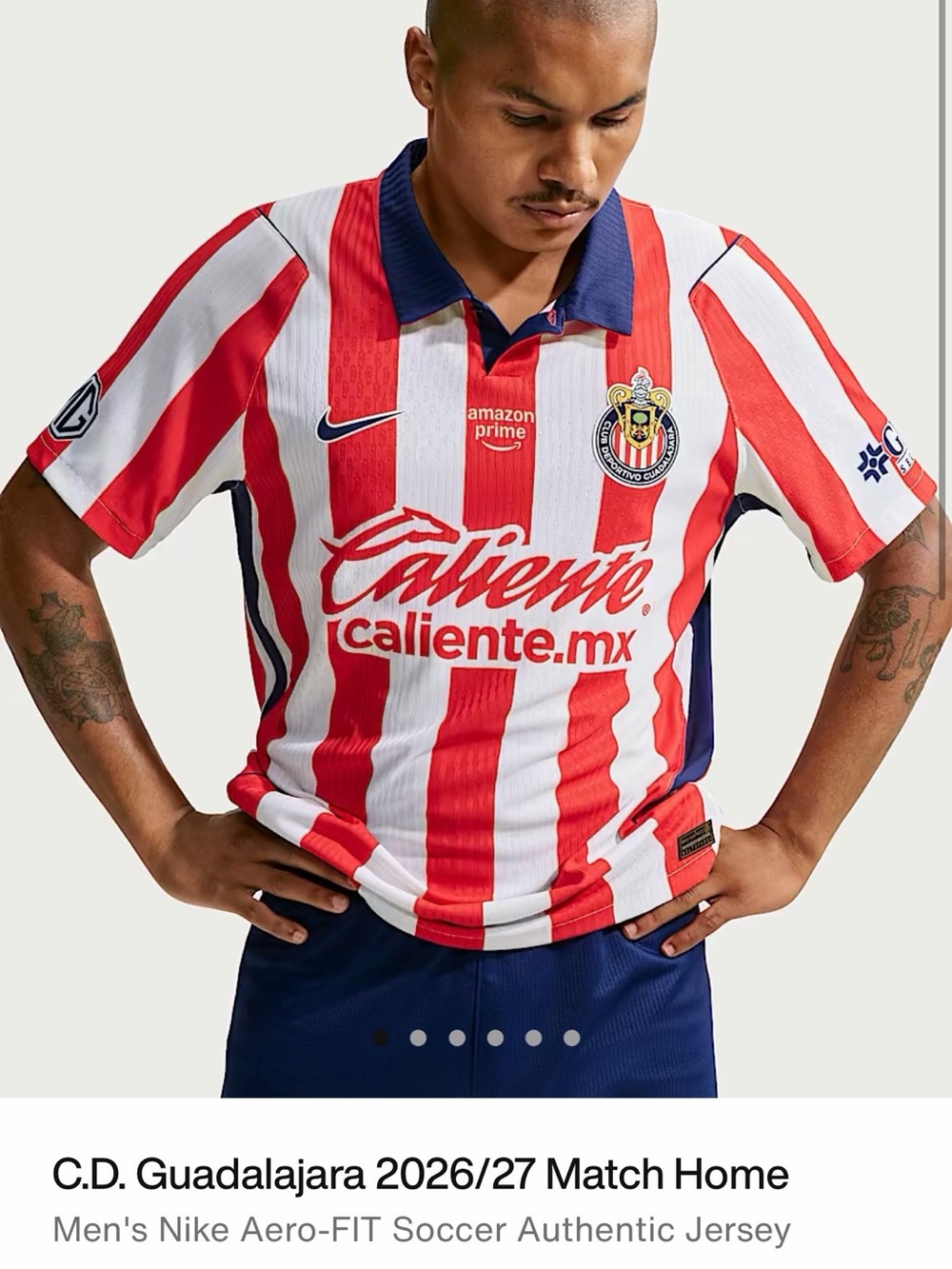 Authentic Chivas Men's Nike Aero-FIT Soccer Authentic Jersey Size Large